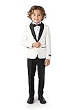 Opposuits Boys Formal Outfit - Premium Tuxedo Suit - Slim Fit - White and Black - Includes Blazer, Pants and Bow Tie