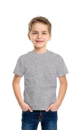 jeny&zain Boys 100% Pure Cotton Bio Wash Plain Solid Round Neck Half Sleeve Regular Fit T-Shirt