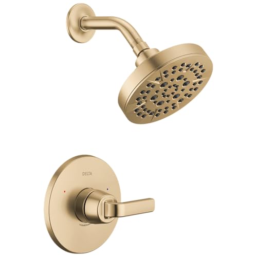 Delta Lineax 14 Series 5-Setting Shower Faucet Set Brushed Gold Shower Head and Handle Set Valve Trim Kit Champagne Bronze T14262-CZ (Valve Not Included)
