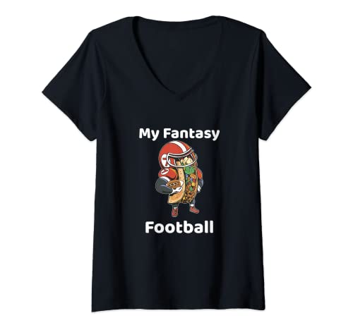 Mujer Taco Food Lovers Graphic Football Player Novely Camiseta Camiseta Cuello V