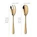 DOCBLACK Stainless Steel 80 oz Large Salad Bowl Set with Serving Utensils, 12 Inch Salad Spoon and Fork, Gold, Modern Style, Extra Large Capacity, Dishwasher Safe