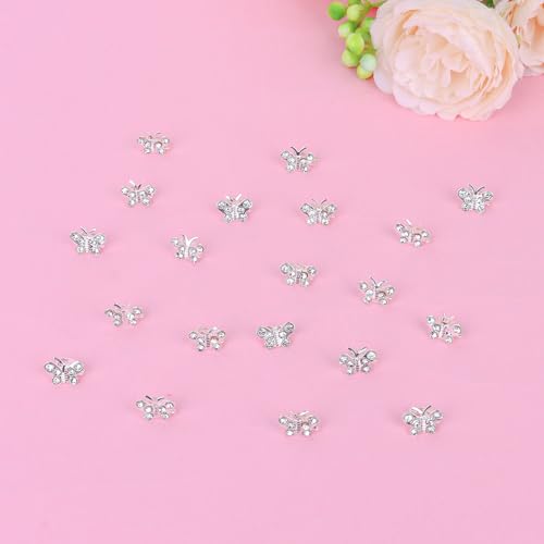 Mini pinzas para cabello cristal mariposa con strass 20 pzas miniatura 7