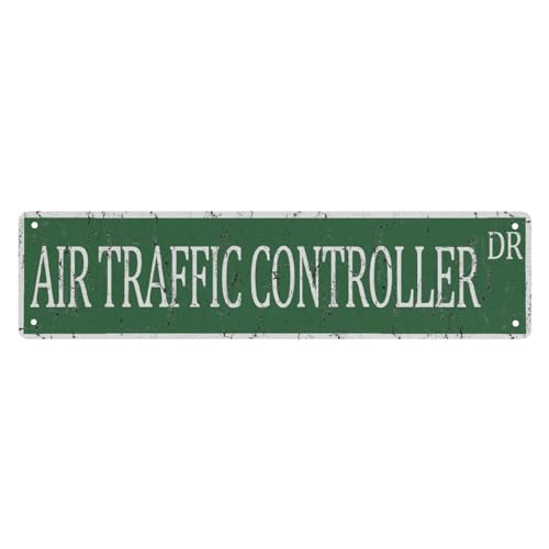 Air Traffic Controller Dr Street Sign, Vintage Retro Aluminum Tin Sign, Rustic Wall Art Decor, For Home Kitchen Garden Bar Cafe Man Cave, 4x16 Inch