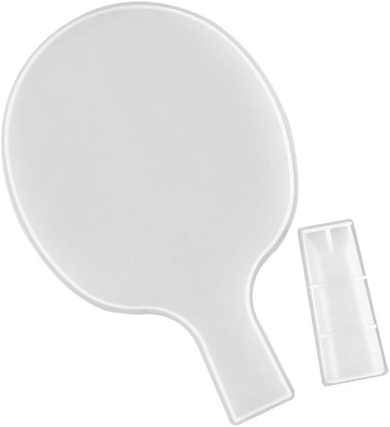 Uonlytech Silicone Table Tennis Racket Mold 9.44 X 6.22 in Clear DIY Epoxy Resin Mold for Ping Pong Paddle Resin Ornaments Making Model Craft Projects