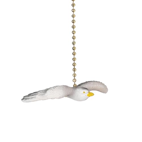 Clementine Designs Flying Seagull Bird Ceiling Fan Pull Chain Light Ocean Beach Sea Life Coastal Decorative Extension