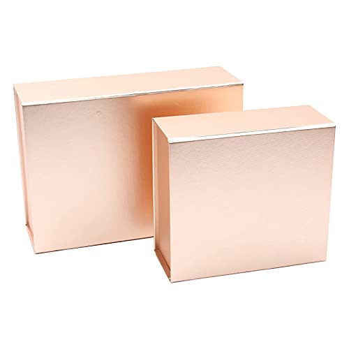 Image of Rsgift Rose Gold Magnetic Empty Gift Box,7.8x7x3.1 Inches Gift Boxes with Lids,Groomsmen Bridesmaids Gifts,Engagements,Bridal Showers,Valentine's Day,Thanksgiving Day,Christmas Gift Boxes