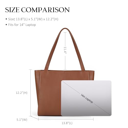 Image of befen Genuine Leather Tote Bag for Women Work Travel Leather Purse Handbags