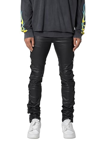 パンツ mnml Surper Stacked Leather Pants 33 Stacked Leather Pants - Black | mnml | shop now