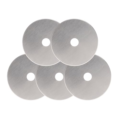 Fiskars 193730-1004 Straight Rotary Replacement Blades, 60mm, 5 Pack , Silver