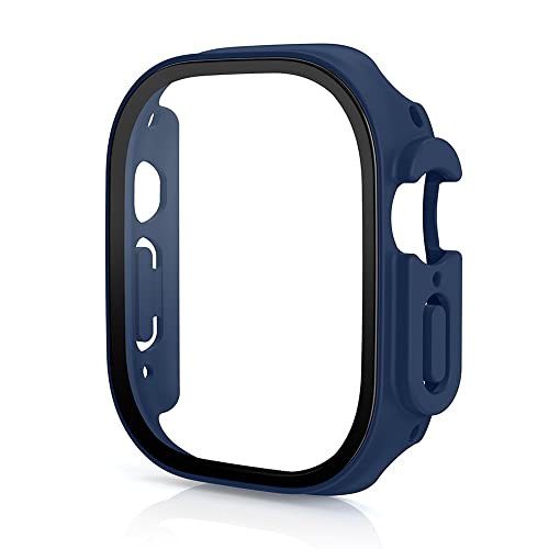 Case Apple Watch Ultra 49mm bleu nuit avec verre trempé