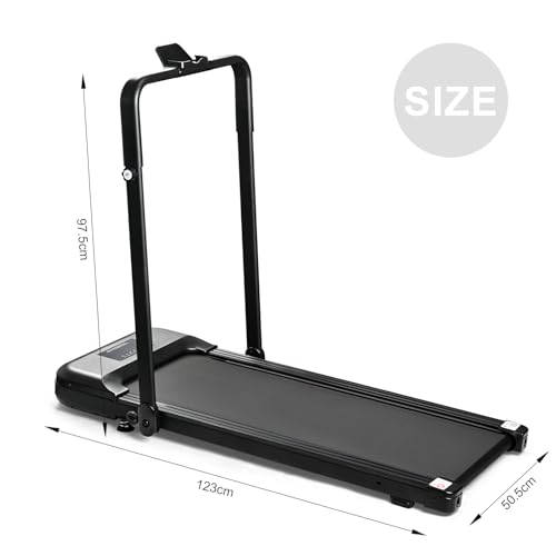 Image of Treadmills for Home Folding Electric Treadmill Portable Treadmills Walking Running Exercise Machine with Multiple Led Display Home & Office Workout Cardio Fitness Machine Black Handdrills