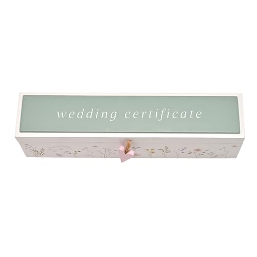 Widdop and Co Love Story Wildflower Certificate Holder | Wedding Certificate Keepsake Box with Floral Design | Romantic Gift for Newlyweds or Engagements