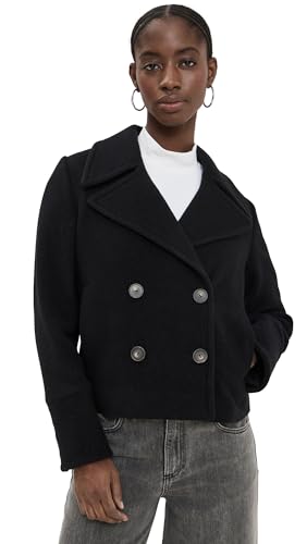 Vince Women's Boiled Wool Cropped Peacoat
