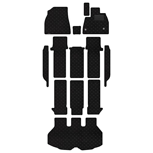 Hotfield トヨタ 互換品 新型対応 ノア ヴォクシー 90系 2025年9月〜対応 フロアマット+ステップマット+トランクマット ラゲッジマット 形状03 7人乗/ガソリン/コンソールボックス:有(ガソリン車)/トランク形状:標準タイプ STDブラ