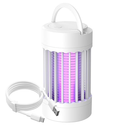 コバエ取り 電撃殺虫器 捕虫器 コバエ取り機 こばえとり 、USB 充電式 UV ライト ハエ取り 、 電気 虫 蚊 蛾 対策 ハエ コバエ モスキートキラーランタン こばえとり 虫取りランプ 吊り下げ式 静音 電撃殺虫器 台所/寝室/居間/オフィス/飲食