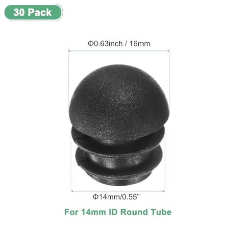 Image of M METERXITY 30-Pack Spherical Plastic Hole Plugs, 0.63 inch (16mm) Plastic Tubing End Caps for Patio /Chairs /Fences, Metal Tubing Leg Cap, Furniture Pipe Insert Sliders Glides