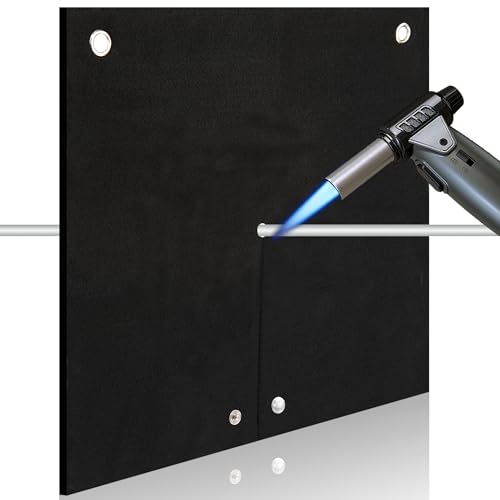12x12 Inch Fireproof Welding Blanket & Pad, 5mm Thick Carbon Felt Heat Resistant Mat, Flame-Retardant Torch Flame Protector for HVAC, Soldering, and Welding