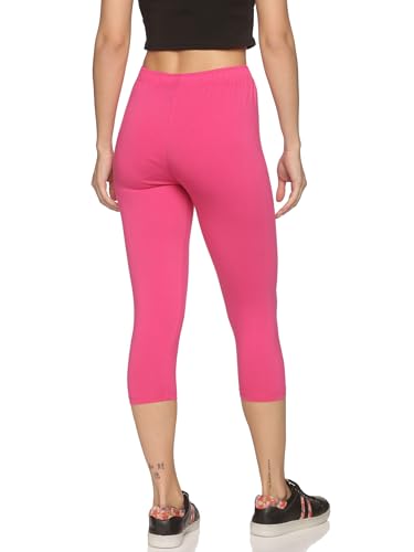 Image of OUTFLITS Women's Knee-Length Cotton Spandex Essential Capri Stretchy Leggings |Small - 2XL Adult |Yoga Leggings, Workout, Gym, Running 3 /4th Leggings for Women(OFLLC)