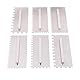MIVOS Maurerkellen Set mit abnehmbarem Griff und Transportbox - 6, 8, 10, 12mm, U-Typ, Tiger-Typ - 6 Zahnglättekellen - Edelstahl Glättekellen mit Softgriff - Fliesenkelle - Traufel
