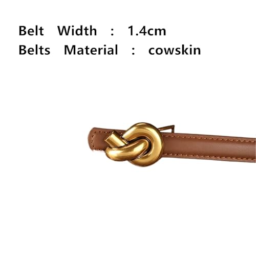 1PCS Leather Women's Belt With Metal Knot Buckle For Dresses And Jeans2