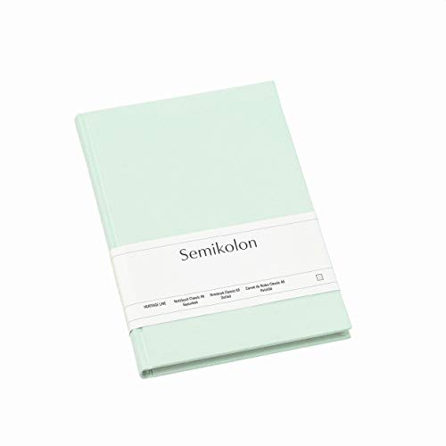Semikolon 361777 Notizbuch Classic A5 dotted - 176 Seiten, cremeweißes Papier - Lesezeichen - moss pastell-grün