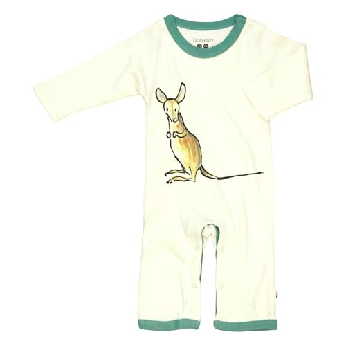 Babysoy Newborn Baby Unisex Organic Long Sleeve Animal Print Toddler One Piece Bodysuit Coverall