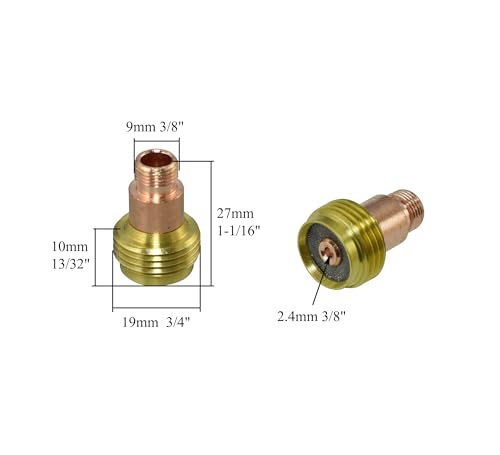 Image of RIVERWELD TIG Stubby Collet Body 45V26S Wedge Collet 4C332GS kit 10pcs | Gas Lens Collet body and Short Wedge Collet 3 /32'' 2.4mm kit for DB SR WP 17 18 26 TIG Welding Torch