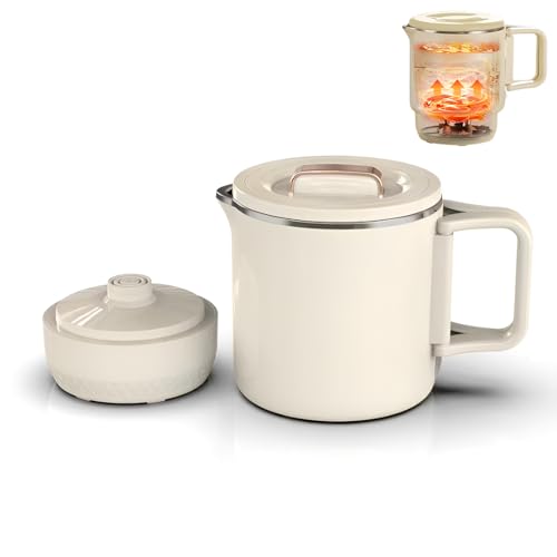 ポータブル 電気ポット1個【転倒湯漏れ防止】800ML大容量 トラベル キャンプ 折り畳みケトル 304ステンレス鋼 電気ケトル ハンドル付き調整可能な2スピードモード 二重断熱+自動電源オフ保護 調乳 ミルク コーヒー お茶 白湯ケトル 収納袋付き