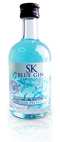 Lote de 12 Ginebras SK Blue 50 Ml Miniaturas para Detalles y Regalos de Bodas para Hombres y Mujeres, Gin Bodas