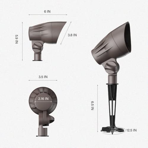 Goodsmann Low Voltage Landscape Flood Lights 5W Led 400 Lumen 8Pk Outdoor Spotlight 2700K Warm White Replaceable Mr16 Led Bulbs Outside Hardwired Lighting With Metal Stake Cable Connector Replaceable #TOP6