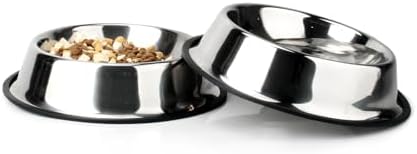 NAJOR Stainless Steel Dog Bowls,4Cup / 32oz Large Dog Food Bowls,Anti-Skid Pet Feeder Bowl and Water Bowl,Perfect Choise for for Dogs and Cats and More,Set of 2