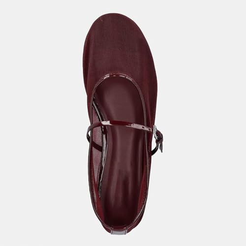 MICIFA Mesh Ballet Flats for Women Round Toe Ballerina Flats with Buckle Strap Comfortable Mary Jane Shoes Casual Daily Wear Shoes3
