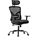 NOBLEWELL Chaise de Bureau Ergonomique avec Support Lombaire, Appui-tête 2D, accoudoirs réglables, Coussin amélioré, Inclinaison à Bascule de 130°, Chaise d'ordinateur pour Bureau à Domicile
