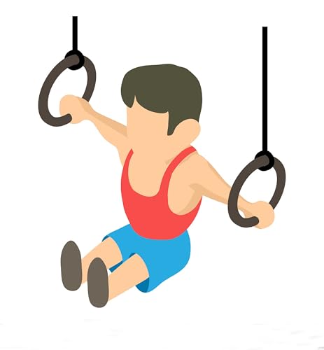Image of Wooden Rings with Heavy Duty Adjustable Strap for Kids | Indoor Outdoor Kids Play Gym Set | Gymnastic Toys for Boys and Girls