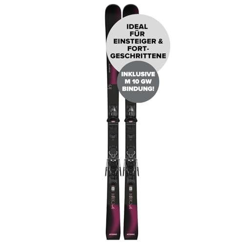 ATOMIC Cloud CL Black Damenski I Damen-Skier für Einsteiger & mittelgute Fahrerinnen I Ski mit Bend-X Technologie für mühelose Schwünge I Mit Densolite Core für optimale Dämpfung