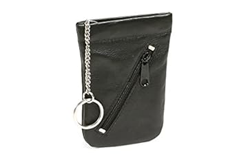 LEAS Portachiavi, Vera Pelle, nero Special Edition