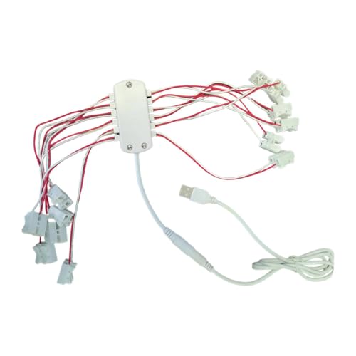 Perfeclan Alimentation USB 5 V, câblage USB, 12 Ports, Sortie d'alimentation Portable pour Trains Miniatures, chemins de Fer Miniatures, lampadaires, réseau