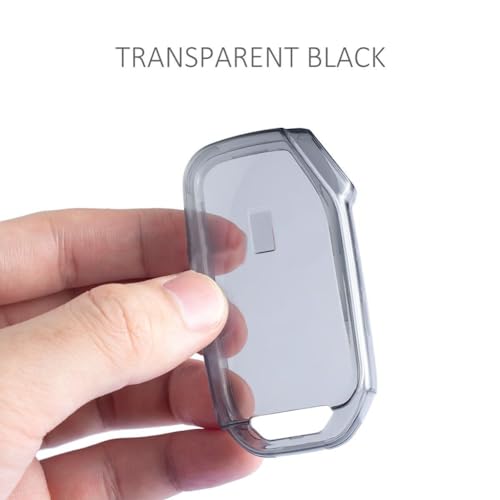 Image of JVCV 2 Pack Soft TPU Transparent Cover Compatible with Kia Seltos 2023 Facelift HTX Carens X Line Sonet Facelift and Clavis EV 3 /4 Button Smart Key (Transparent Black)