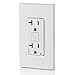 Leviton Dual-Function AFCI/GFCI Outlet, 20 Amp, Self Test, Tamper-Resistant with LED Indicator Light, Protection from Both Electrical Shock and Electrical Fires in One Device, AGTR2-W, White