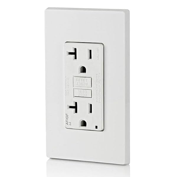 Leviton Dual-Function AFCI/GFCI Outlet, 20 Amp, Self Test, Tamper-Resistant with LED Indicator Light, Protection from Both Electrical Shock and Electrical Fires in One Device, AGTR2-W, White by Leviton - Image 6