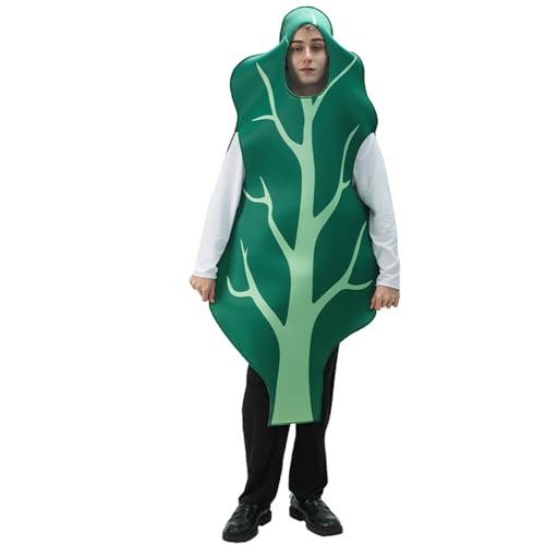 SEA HARE Déguisement de feuille d'épinard pour adultes – Alimentation saine sur le thème des légumes – Tenue de fête amusante pour Halloween ou la semaine du livre (taille unique)