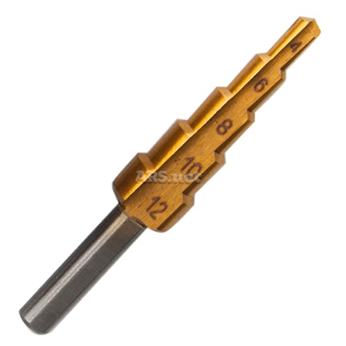 Kit Jogo 3 Brocas Escalonadas Titânio Espiral Cônica Hss Metal Ferro