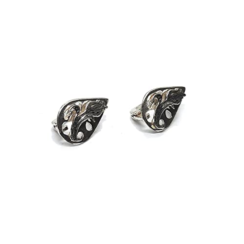 Boucles d'oreilles 925 argent massif véritables fleurs ciselées main