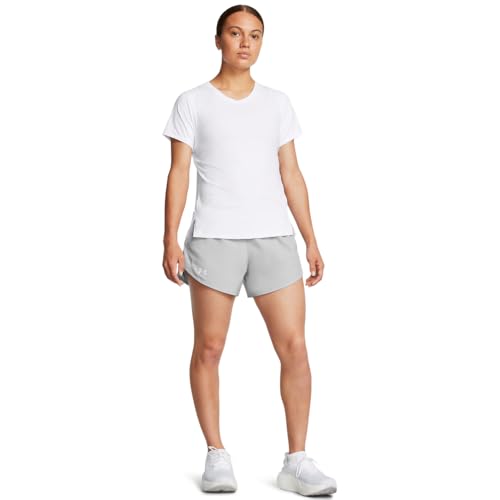 Under Armour Women's Fly By Heathered Shorts, 011 Gray, LG - image 2