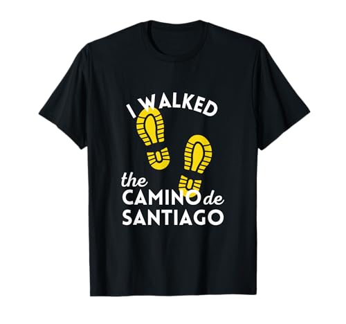 I Walked the Camino de Santiago Gift Hiking Boots Spain T-Shirt