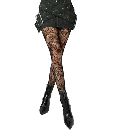 Floral Tights, Sexy High Waist Fishnet Tights - Premium Women's Stretchy Fishnet Stockings for Women, Trendy and Comfortable