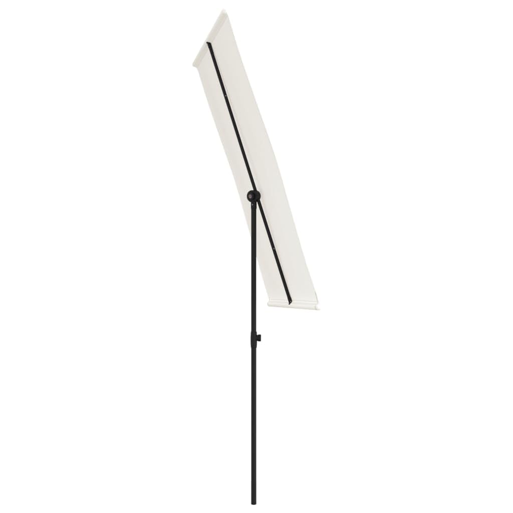 vidaXL Ombrellone da Esterni Palo in Alluminio 180x110cm Bianco Sabbia