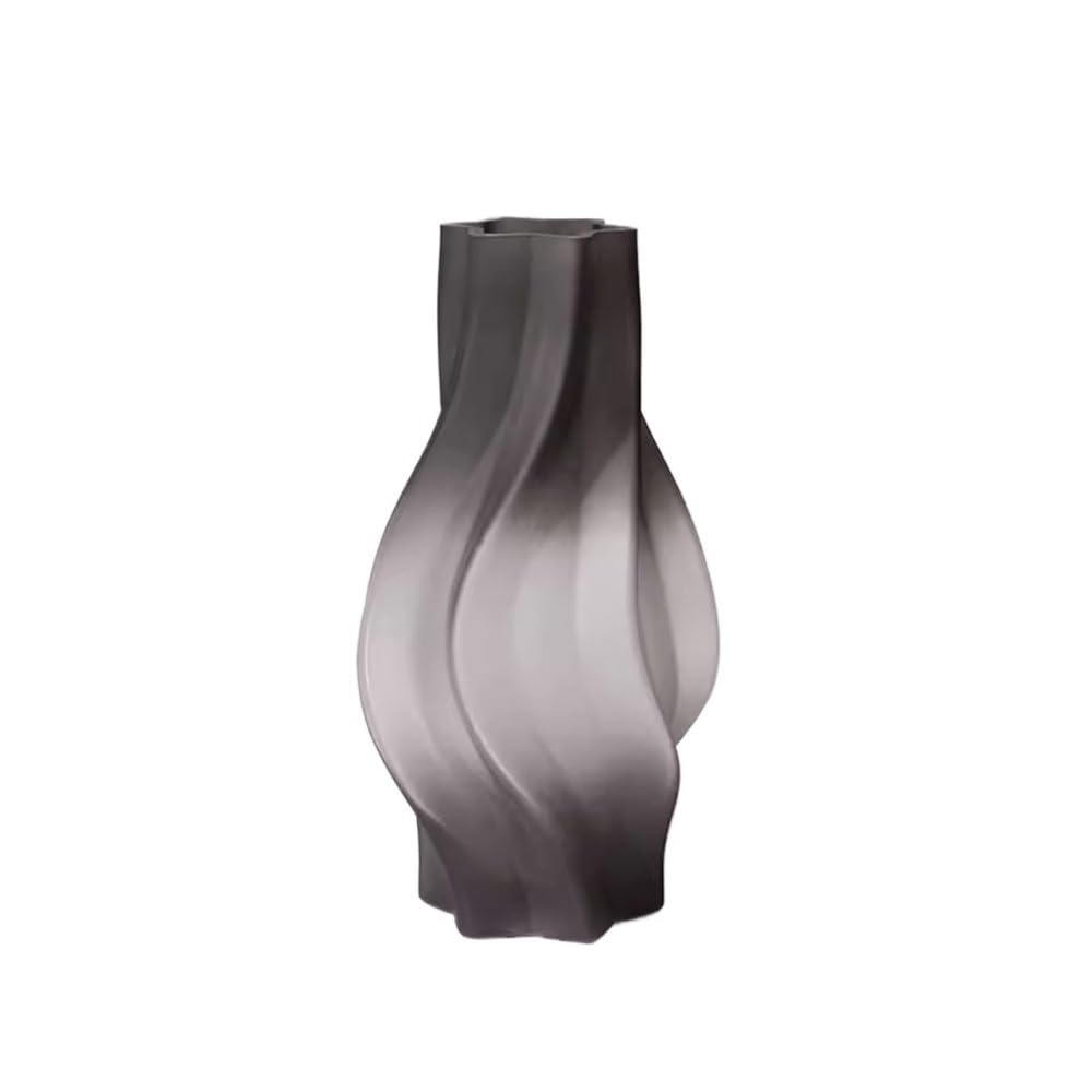 Vase en verre givré gris petit modèle pour fleurs et lys