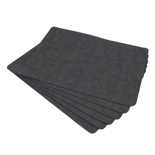 Napperons en cuir artificiel texturé chic et isolant pour table de salle à manger x6 - 5