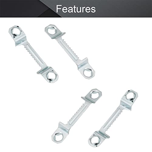 Image of MroMax 100PCS Sawtooth Picture Hangers Iron Picture Hangers 1.69 inch x 0.31 inch Double Hole Picture Frames Hangers for Hanging Clock Paintings Artwork Picture Frame Hook Photos Silver